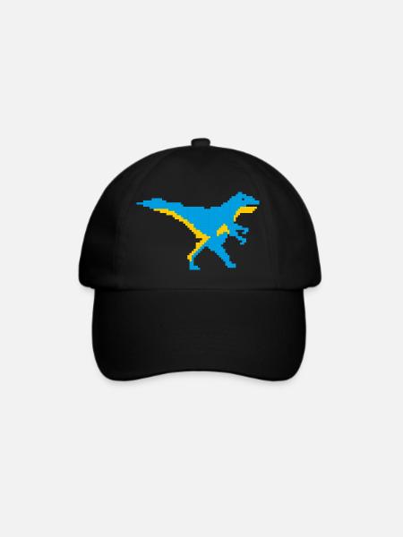 Mosaik Dino - Baseballkappe - Schwarz/Schwarz