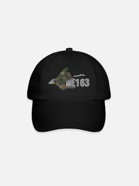 Me 163 Komet (Schreiben) - Baseballkappe - Schwarz/Schwarz