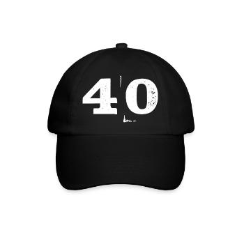 40 Geburtstag runder Geburtstag - Baseballkappe - Schwarz/Schwarz - Vorne