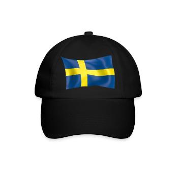 Schwedenflagge - Baseballkappe - Schwarz/Schwarz - Vorne
