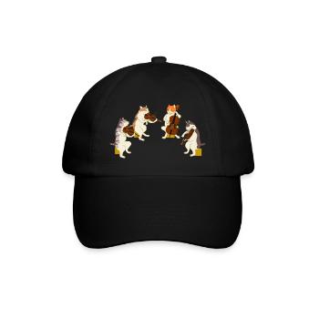 Katzen Quartett - Baseballkappe - Schwarz/Schwarz - Vorne