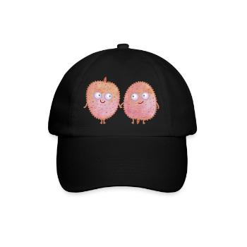 Litschi Love - Baseballkappe - Schwarz/Schwarz - Vorne