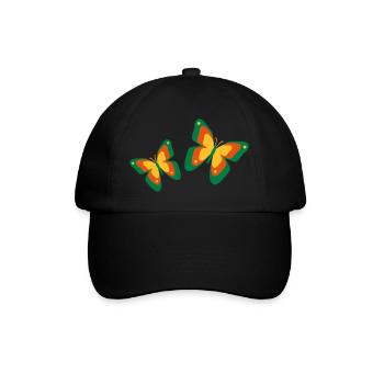 Schmetterlinge Falter Insekten Frühling Sommer - Baseballkappe - Schwarz/Schwarz - Vorne