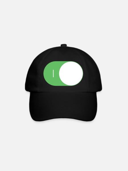 An/Aus Schalter ON/OFF - Baseballkappe - Schwarz/Schwarz