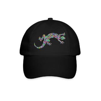 Gecko, Salamander, patterncontest - Baseballkappe - Schwarz/Schwarz - Vorne
