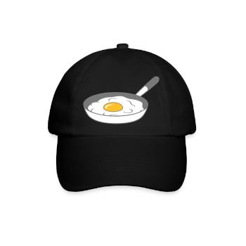 bratpfanne spiegelei kochen braten essen ei eigelb - Baseballkappe - Schwarz/Schwarz - Vorne