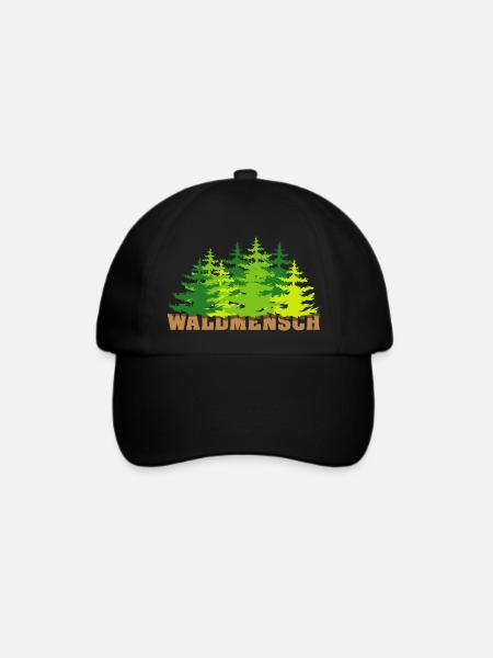 waldmensch wälder baum bäume geschenkidee - Baseballkappe - Schwarz/Schwarz