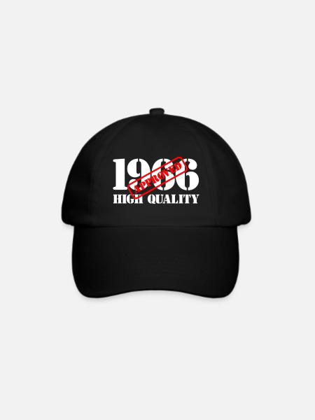 1966 / Geburtstag / Geburtstag 1966 / Qualität - Baseballkappe - Schwarz/Schwarz