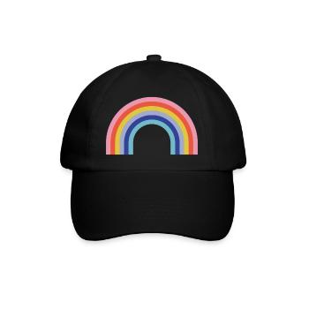 Regenbogen - Baseballkappe - Schwarz/Schwarz - Vorne