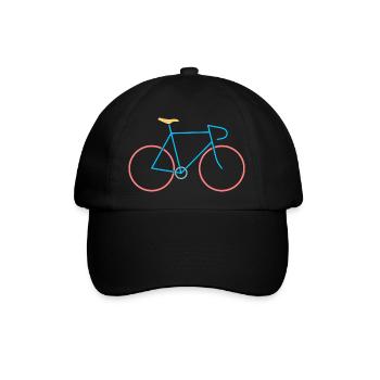 Rennrad rot blau - Baseballkappe - Schwarz/Schwarz - Vorne