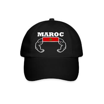 Marokko - Baseballkappe - Schwarz/Schwarz - Vorne