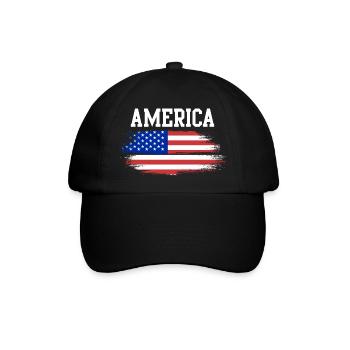 Flaggenbrush Americana - Baseballkappe - Schwarz/Schwarz - Vorne