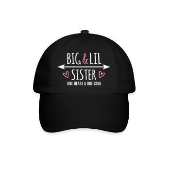 Große Kleine Schwester beste Schwestern Herz Seele - Baseballkappe - Schwarz/Schwarz - Vorne