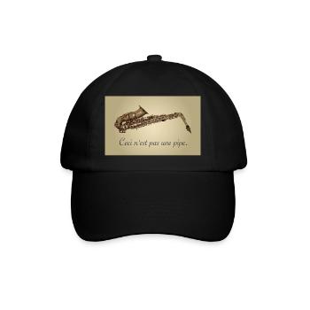 ceci nest pas une pipe - Saxophone and music lover - Baseballkappe - Schwarz/Schwarz - Vorne