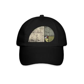 Distressed Fibonacci Spirale - Baseballkappe - Schwarz/Schwarz - Vorne
