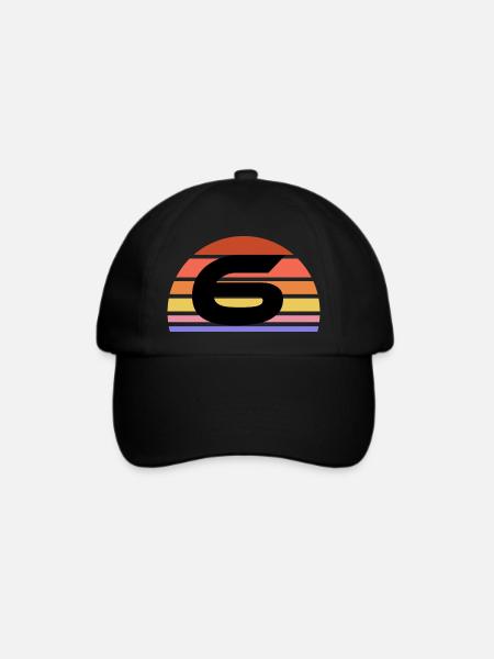 6 - Baseballkappe - Schwarz/Schwarz