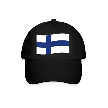 Finnland Flagge Finland Fahne Finnish Finn Land - Baseballkappe - Schwarz/Schwarz - Vorne