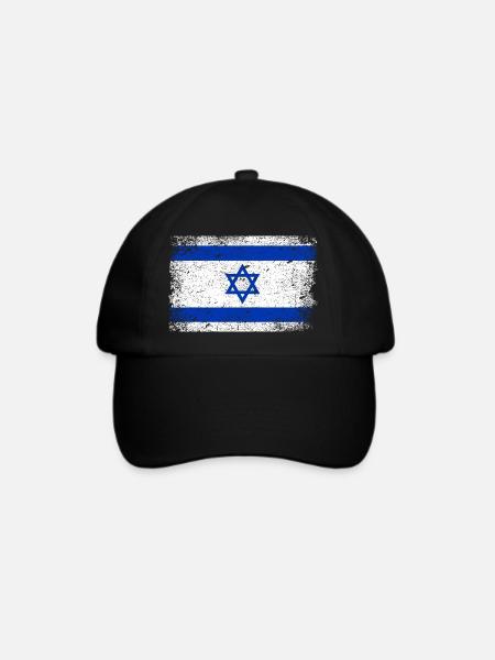 Israel Flagge israelisch jüdisch Vintage - Baseballkappe - Schwarz/Schwarz