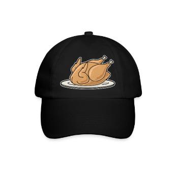 Hähnchen Gegrillt - Baseballkappe - Schwarz/Schwarz - Vorne