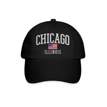 Chicago Flag Arc Emblem - Baseballkappe - Schwarz/Schwarz - Vorne