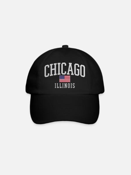 Chicago Flag Arc Emblem - Baseballkappe - Schwarz/Schwarz