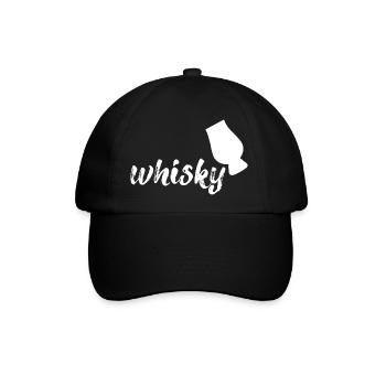 Whisky, weiß - Baseballkappe - Schwarz/Schwarz - Vorne