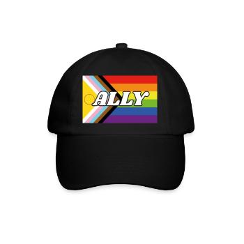 Ally Inclusive Pride Fortschrittsflagge - Baseballkappe - Schwarz/Schwarz - Vorne