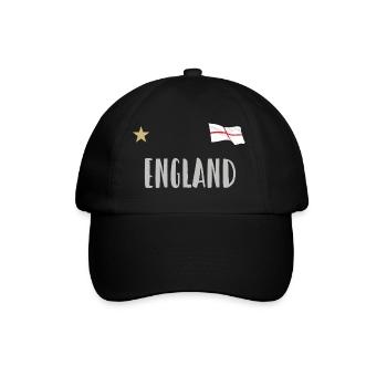 England Fußball Trikot Englische Flagge - Baseballkappe - Schwarz/Schwarz - Vorne