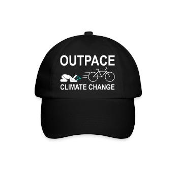 Outpace Climate Change - Fahrrad Klimaschutz - Baseballkappe - Schwarz/Schwarz - Vorne