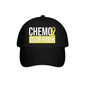 Chemo Warrior - Gelbe Schleife - Baseballkappe - Schwarz/Schwarz - Vorne