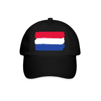 Holland Flagge used look - Baseballkappe - Schwarz/Schwarz - Vorne