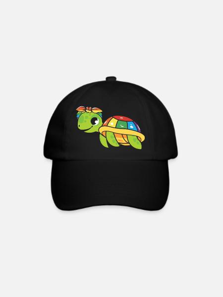 Schildkröte Meeresschildkröte Meer Wasser LGBTQ+ - Baseballkappe - Schwarz/Schwarz