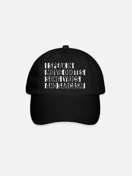 speak lyrics and sarcasm - Baseballkappe - Schwarz/Schwarz