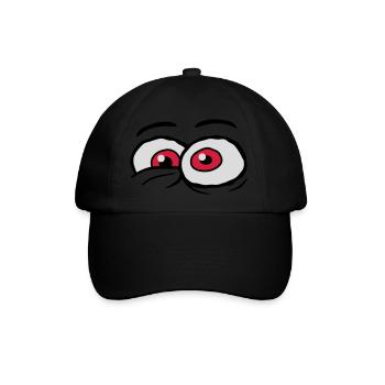 Comic Augen verrücktes Design - Baseballkappe - Schwarz/Schwarz - Vorne