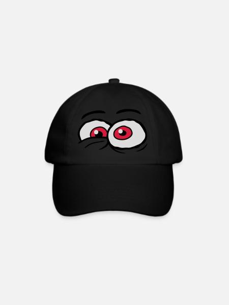 Comic Augen verrücktes Design - Baseballkappe - Schwarz/Schwarz