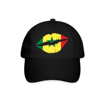 Senegal - Baseballkappe - Schwarz/Schwarz - Vorne