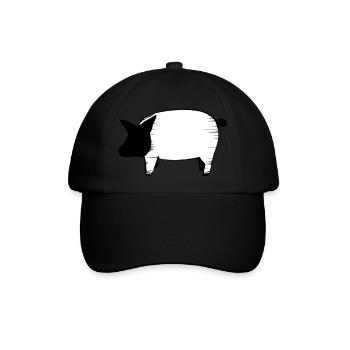 Schwein Schweinchen Schweine Tier Tiere Vektor 7 - Baseballkappe - Schwarz/Schwarz - Vorne