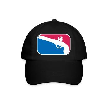 Piraten Revolver Pistole lustiges Geschenk - Baseballkappe - Schwarz/Schwarz - Vorne
