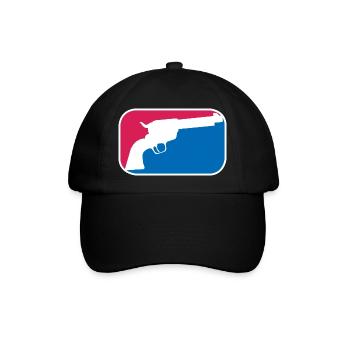 Revolver Pistole Cowboy Knarre lustige Geschenk - Baseballkappe - Schwarz/Schwarz - Vorne