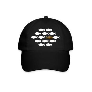 Einzelne Kornische Fische | Pyrenäen-Linnenlabor - Baseballkappe - Schwarz/Schwarz - Vorne