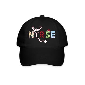 Nurse ugly Christmas - Baseballkappe - Schwarz/Schwarz - Vorne