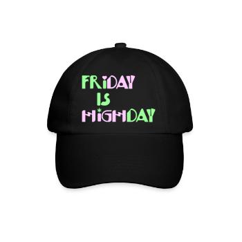 Friday is Highday - Baseballkappe - Schwarz/Schwarz - Vorne