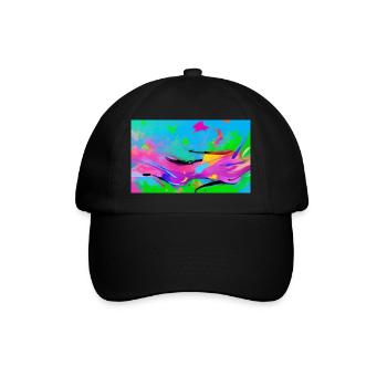 Bunte Frau - Baseballkappe - Schwarz/Schwarz - Vorne