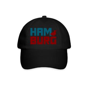 Hamburg Fan Möwe Quote Hansestadt Nordsee - Baseballkappe - Schwarz/Schwarz - Vorne