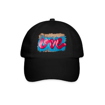 Graffiti Love - Baseballkappe - Schwarz/Schwarz - Vorne