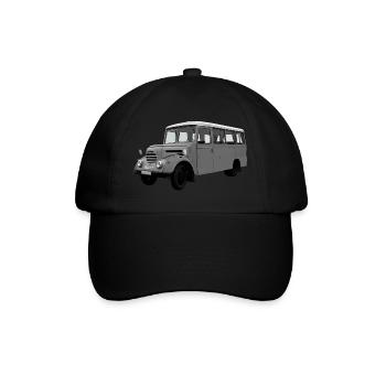 Bus Garant Robur Zittau DDR Oldtimer Ostalgie - Baseballkappe - Schwarz/Schwarz - Vorne
