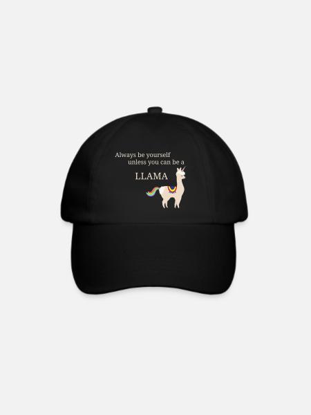 Lama Einhorn cooler Spruch - Baseballkappe - Schwarz/Schwarz
