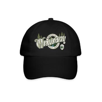 Wandern Hobby Vintage Mountain Funny Wanderer - Baseballkappe - Schwarz/Schwarz - Vorne