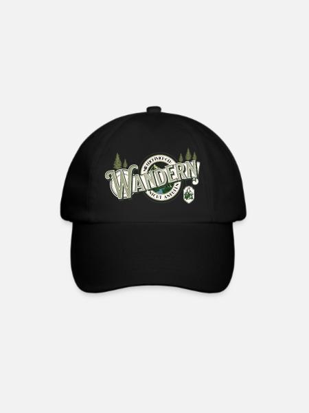 Wandern Hobby Vintage Mountain Funny Wanderer - Baseballkappe - Schwarz/Schwarz