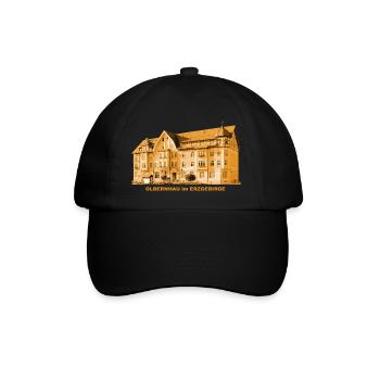 Olbernhau Rathaus Erzgebirge Sachsen - Baseballkappe - Schwarz/Schwarz - Vorne
